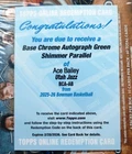 Ace Bailey Chrome Auto Green Shimmer Refractor RC /99 - Redemption