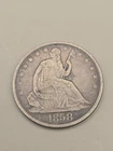 1858-O Seated Liberty Silver Half Dollar 50c