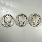 Lot of (3)-90% Silver  Mercury Dimes- 1923-P,  1924-P  & 1926-P   (B)