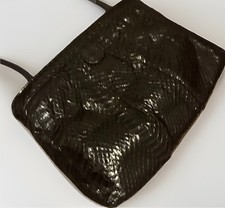 Vintage CLEMENTE Purse Black Snakeskin Leather Crossbody