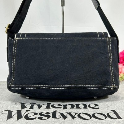 Vivienne Westwood EDGWARE Canvas shoulder bag Crossbody Black F/S