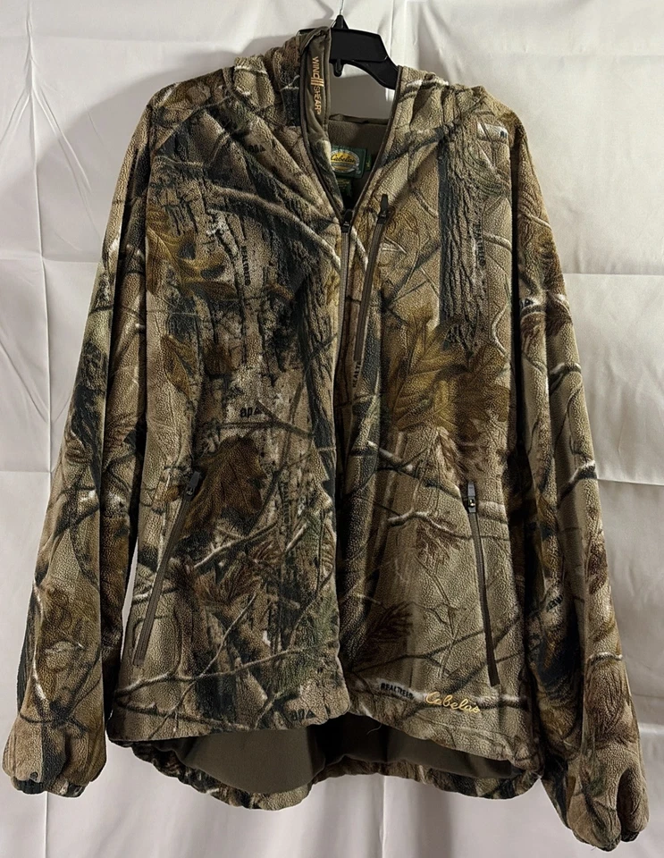 Cabelas Wind Shear Realtree Camo Fleece Jacket Coat XL - Image 2 of 4