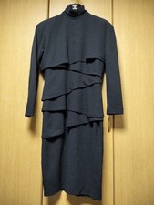 Vintage Gianni Versace Black Layered Turtleneck Dress Long-sleeved Size 40 USED