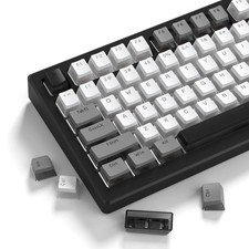 143 PCS Gray White PBT Pudding Shine Through Keycaps Fits 60/75/100 Percent