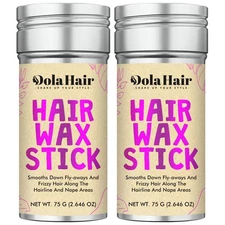 Dolahair Hair Wax Stick 2-Pack for Flyaways, Smoothing, Slick Back, Edges, Kids