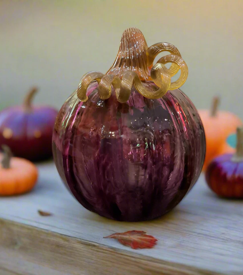 Luke Adams Glass Pumpkin- Plum, Mini - Image 1 of 1