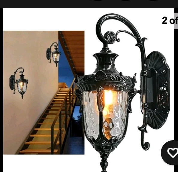 Luminária de parede externa retrô para jardim externo lanterna arandela luminária - Imagem 3 de 4