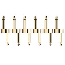 1/4 Inch Guitar Pedal Couplers - Male to Male Connectors, 6 Pack for Effect Peda
