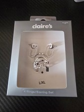 New 4 Rings/Earring Set from Claire's L/XL