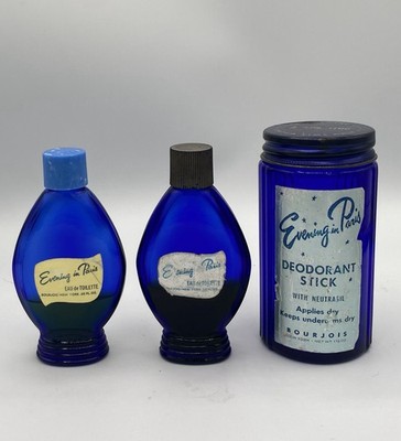 Vintage Bourjois Evening In Paris Eau De Toilette And Deodorant Stick 3 Piece