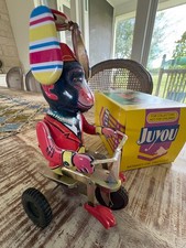 Juyou Wind Up Tin Toy Monkey On Tricycle w/ box -Works well
