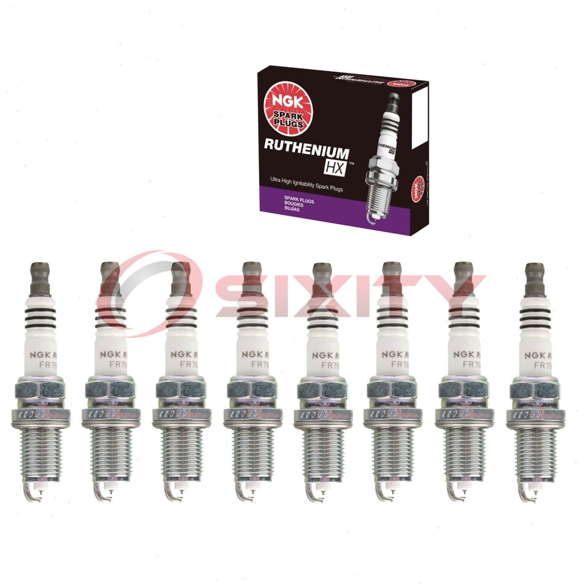 8 pc NGK Ruthenium HX Spark Plugs for 1997-2008 Bentley Azure 6.7L 6.8L V8 ky