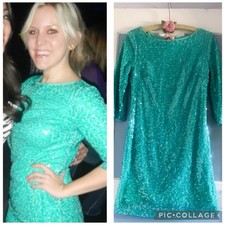 Green Sequin Body Con Party Dress Forever 21 Circa 2010 Size Small