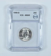 1950-D Washington Quarter MS65 ICG