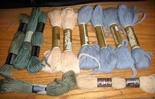 11 MULTI COLORS DNC / PERSIAN TYPE YARN  TAPESTRY 100% Wool 8 Yards EACH