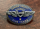 Vintage 10K Gold Chance Vought Aircraft 5 year Service Pin Pinback Badge RARE — photo 1