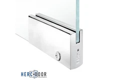 4" Square 9-1/2" Patch Rail With Lock for 1/2" Glass - Polished Stainless