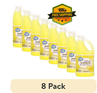 (8-pack) Great Value All-Purpose Cleaner with Ammonia, Lemon Scent, 64 fl oz