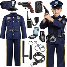 Police Costume for Kids - Career Day Officer Costume for Boys Girls with Toy ...