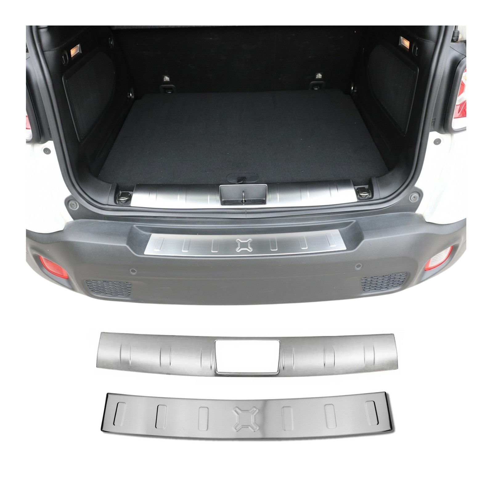 Accessoire Jeep Renegade Protection Pare-Chocs Arrière Inox Brossé 2Pcs Modèles 2014 à 2024