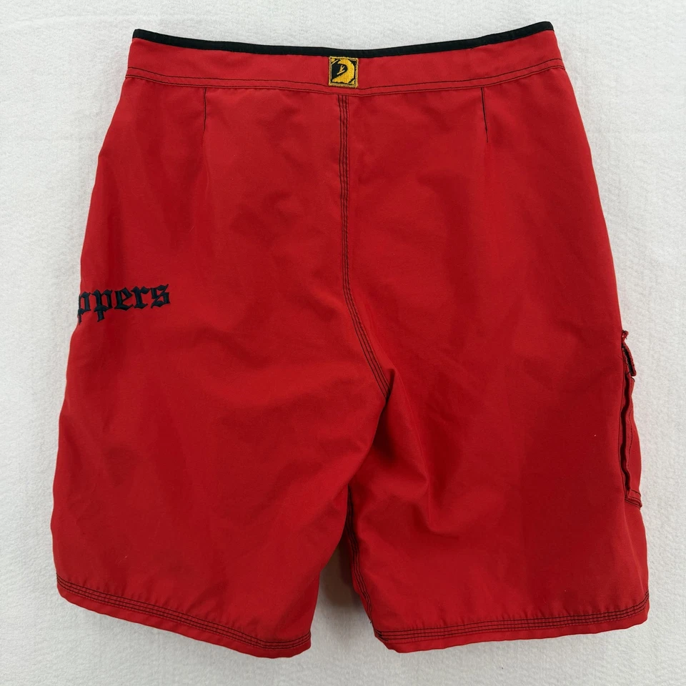 Maui Rippers Shorts Mens 34 Red Boardshorts Surf Swim Octopus Cargo Zip Pocket - Image 2 of 4