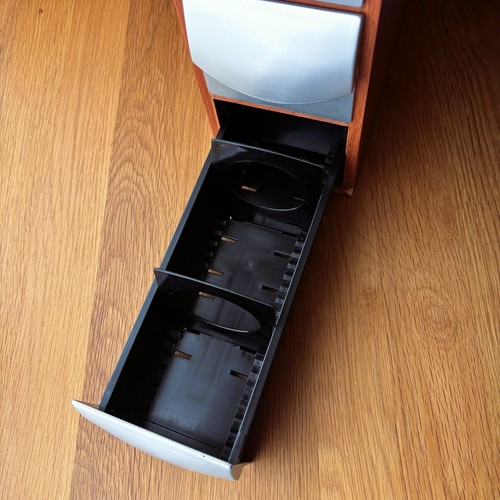 Vintage TEAC MiniDisc Storage Case - Plywood Box with 3 Trays - Holds 75 MDs #1 - Afbeelding 3 van 18