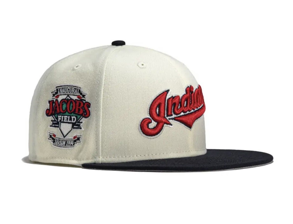 Cleveland Indians New Era Hat Club Jacobs Field Red Script (Size 7