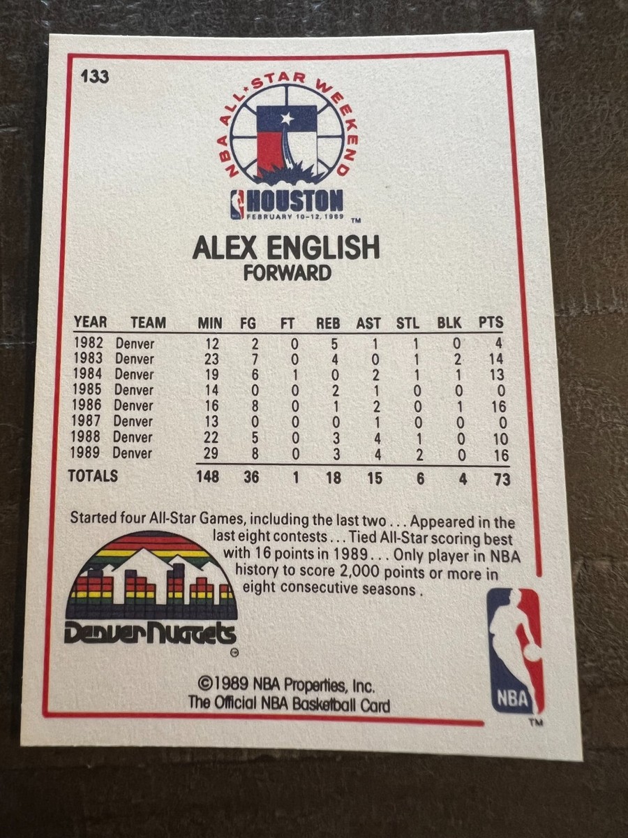 1989 NBA Hoops All-Star Basketball Card #133 Alex English