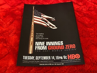 PEEP04 MAGAZINWERBUNG 11X8'' NEUN INNINGS VON GROUND ZERO 2001 WORLD SERIES