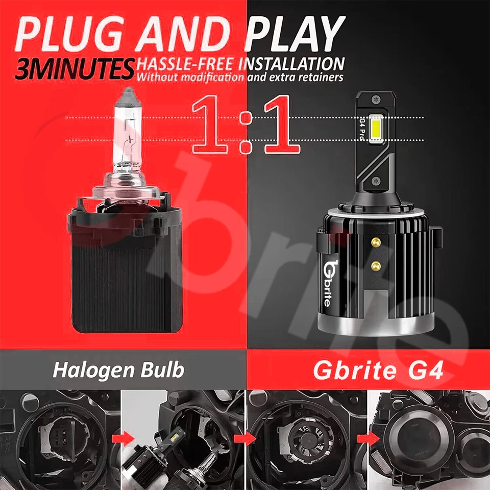 VW Golf MK6 MK7 - H7 COB LED Headlight Bulbs Kit 10000 Lumens Canbus 100W HID G4 - Image 2 of 4