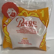 1995 McDonald's BABE Little PIG GOES LONG WAY Plush Toy FAST FOOD Kids 1 SEALED
