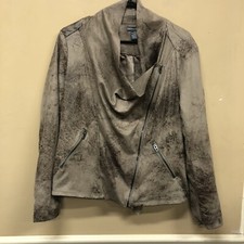 Chelsea & Theodore Moto Style Jacket Brown Size M Soft Polyester