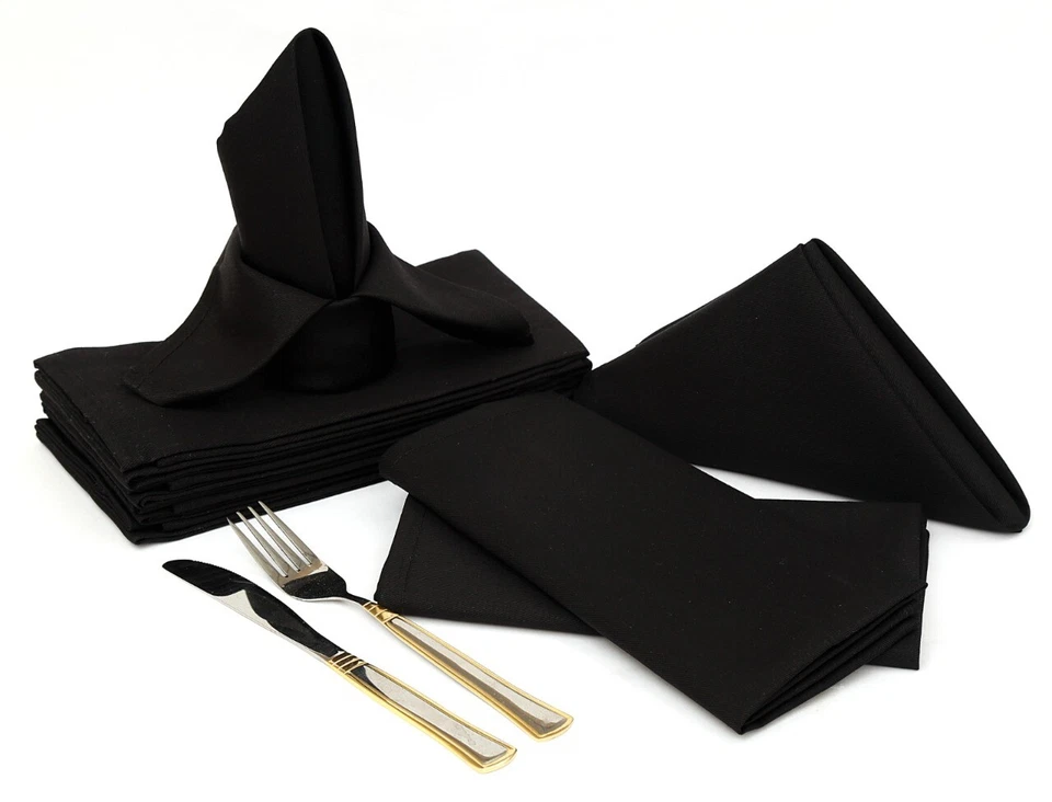 12 Pack Napkins Table Linen Dinner Cloth Poly Cotton Hotel Wedding 45 cm x 45 cm - Image 4 of 4