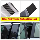 6x Carbon Fiber Window Door Pillar Posts Trim Fit For Honda Fit/Jazz 2014-2020