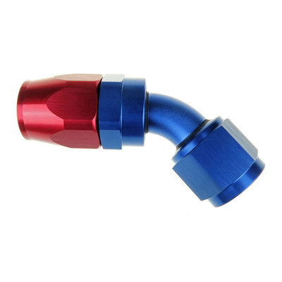 AN-10 45 Degree Swivel Fitting - JIC Fast Flow For Fuel, Oil, Coolant Lines