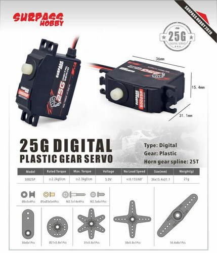 Surpass Hobby Digital Servo 25g 6kg 25kg 30kg 70kg for 1/10 1/8 1/5 RC Car Boat - Picture 16 of 30