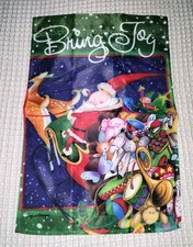 Christmas Santa Bring Joy Garden Flag NWOT 12" x 18"