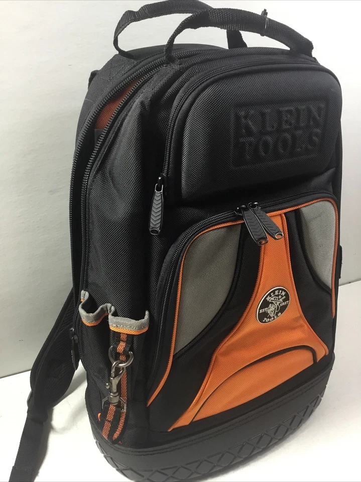 TRADESMAN 55421BP-14 Tool Bag Orange Black Back Pack Electrician Plumber Repair - Image 2 of 4