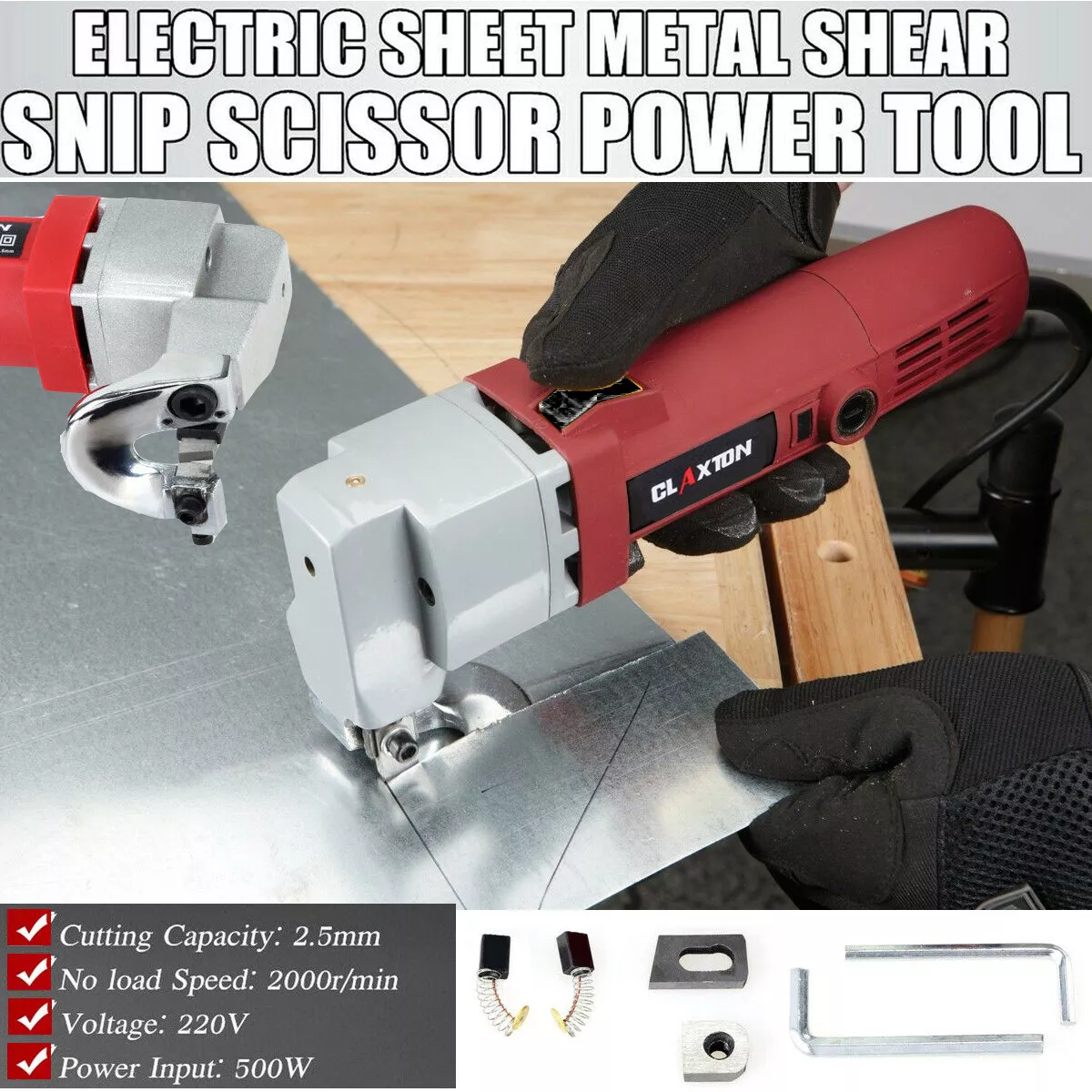 2.5mm Electric Shears Metal Nibbler Precise Cutting Sheet Cutter Tin Snips Tool
