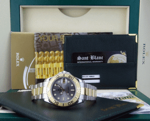 ROLEX-18KT-GOLD-amp-Stainless-MidSize-YACHTMASTER-Slate-Dial-168623-SANT-BLANC