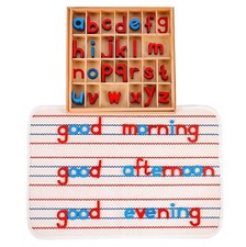 Kghios Montessori Wood Small Movable Alphabet with Box and Large Mat Preschoo...