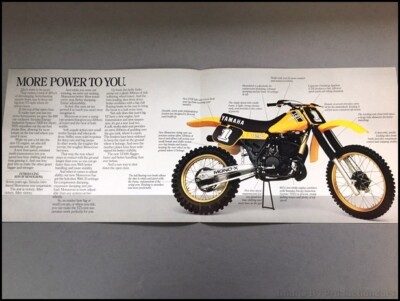 1982 Yamaha YZ490 Motorcycle Dirt Bike Vintage Sales Brochure
