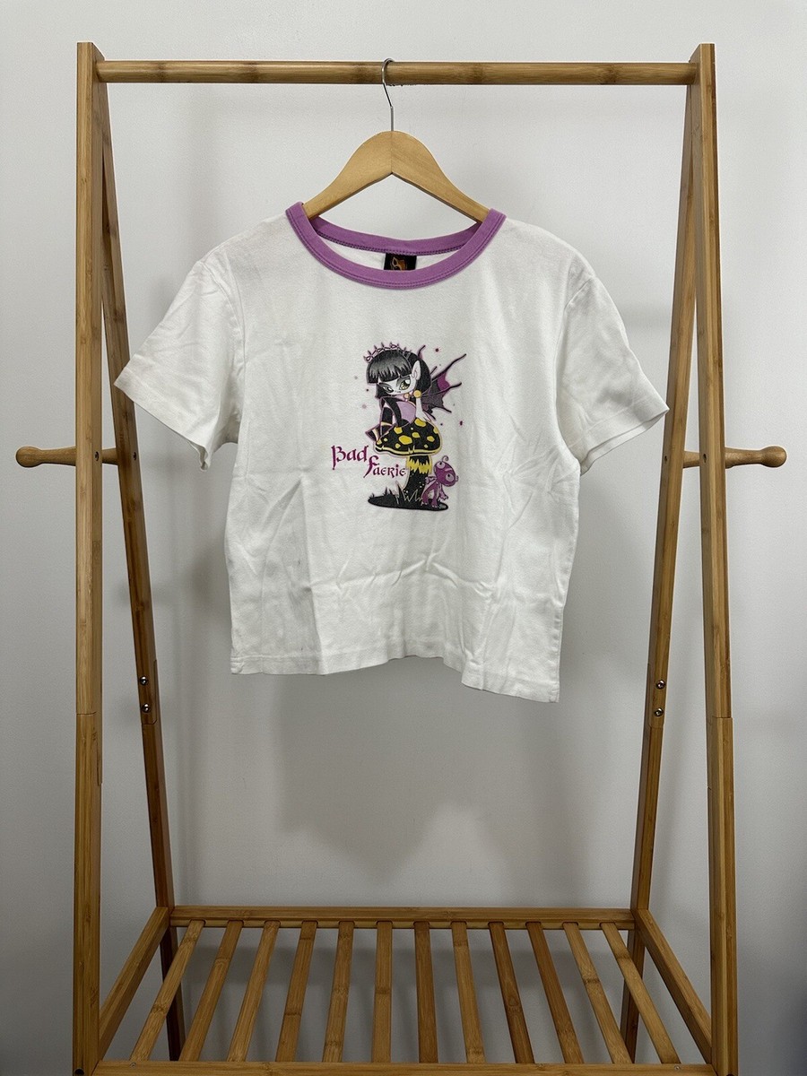 VTG Bad Faerie Y2K Crazy Fairy Baddie Goth Skate Emo Grunge Ringer