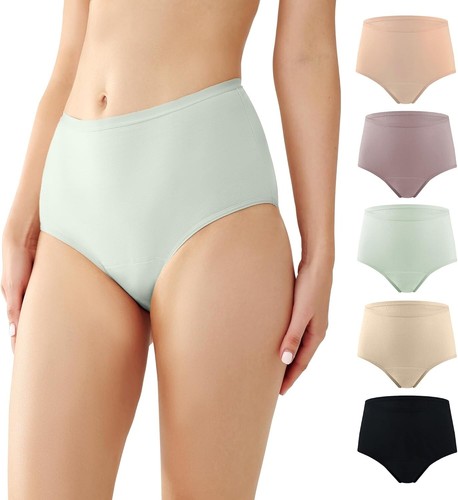 BATTEWA Women's Leak Proof Incontinence Underwear, 5-Pack, Reusable, Medium