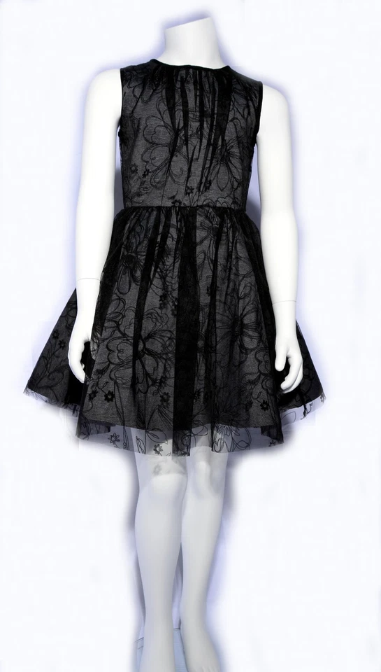 NIÑAS Vestido Deux par Deux Vestido Floral Superpuesto Tul Foto 3 de 3