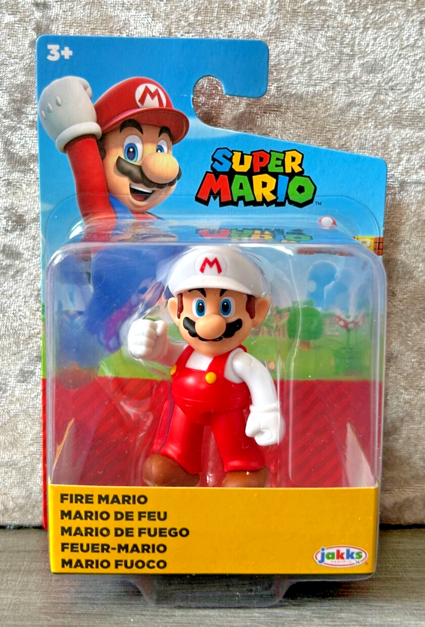 Nintendo Super Mario Bros Fire Mario Toy Figure Jakks Pacific New Sealed Rare