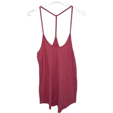 Glyder Free Flow Oversized Racerback Tank Top in Sugar Coral Pink Size Medium M