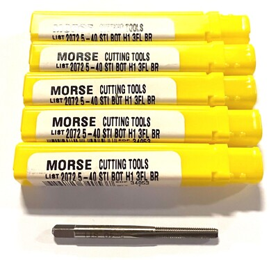 #ad Morse 5 40 STI Bottoming Taps HSS H1 3 Flute USA Made 5 Pack 34053 $13.72