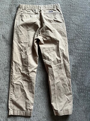 VINTAGE Nautica Pants Mens 32x30 Khaki Rigger Slacks Pleated Cuffed Cotton  Tan