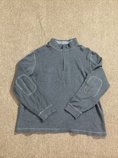 Bugatchi gray 1/4 zip pullover elbow patch sweater men 2XL cotton blend